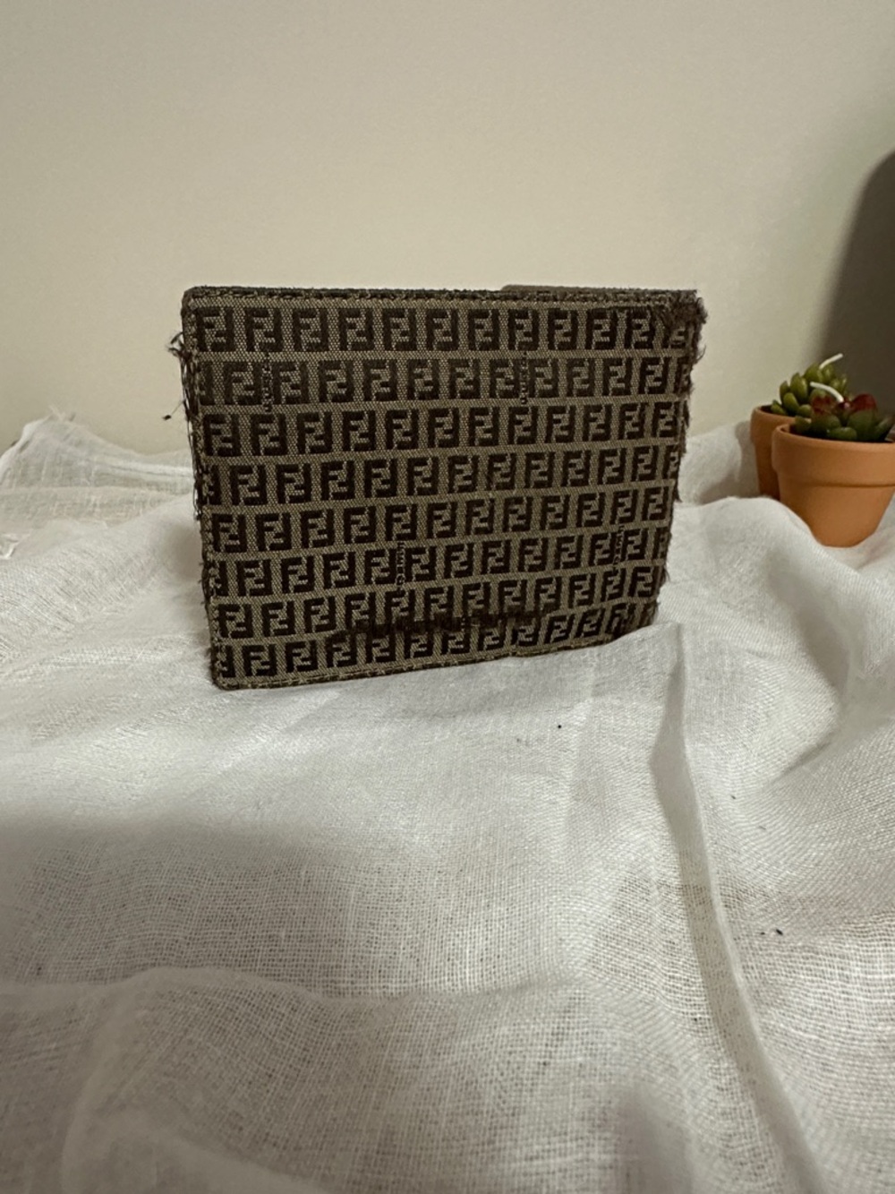Fendi Zucca Canvas Bifold Wallet in Brown